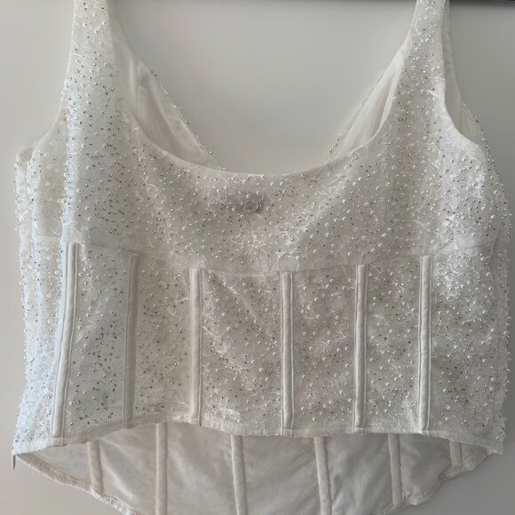 Meshki "Elsie" Pearl Beaded Bustier Top - Picture 8 of 9